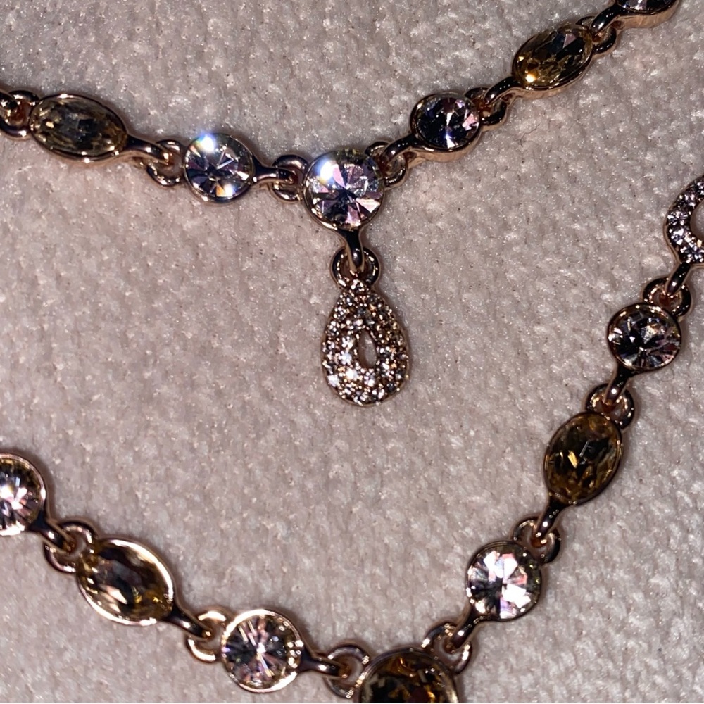 Givenchy rose gold tone with champagne Swarovski crystal necklace - Picture 3 of 16